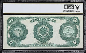 image for: Fr. 363. 1891 $5 Treasury Note. PCGS Banknote Choice Uncirculated 64 PPQ.