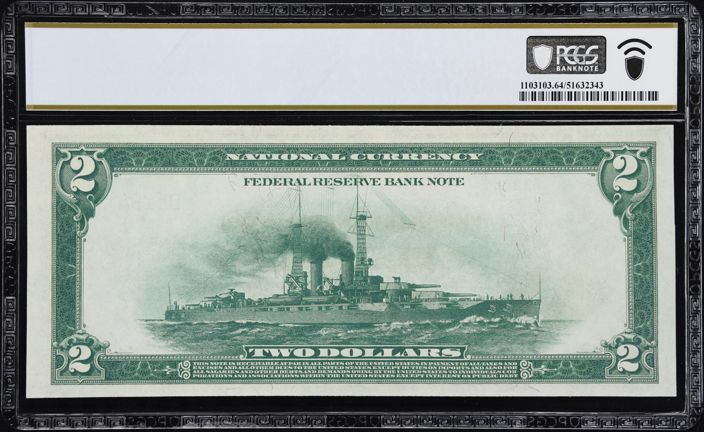 image for: Fr. 757. 1918 $2 Federal Reserve Bank Note. Cleveland. PCGS Banknote Choice Uncirculated 64.