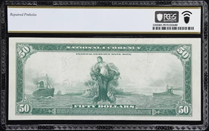 image for: Fr. 831. 1918 $50 Federal Reserve Bank Note. St. Louis. PCGS Banknote About Uncirculated 55.