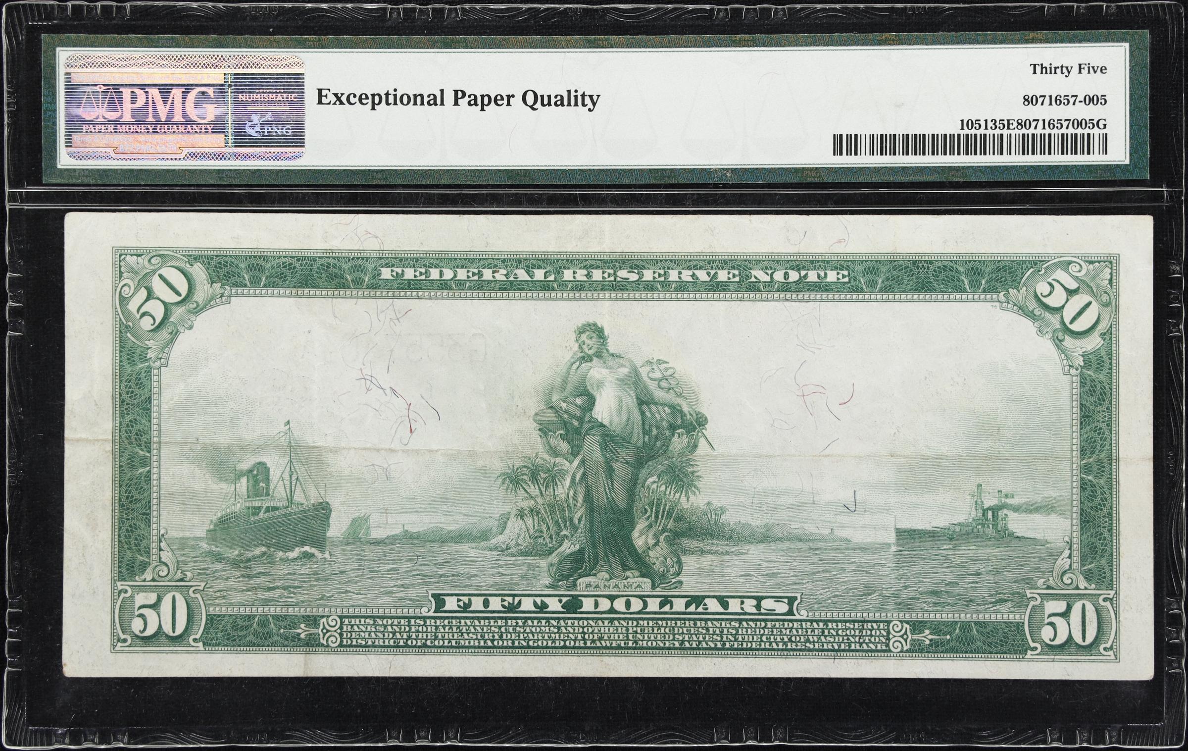 image for: Fr. 1051. 1914 $50 Federal Reserve Note. Chicago. PMG Choice Very Fine 35 EPQ.