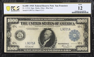 image for: Fr. 1133-L. 1918 $1000 Federal Reserve Note. San Francisco. PCGS Banknote Fine 12.
