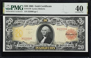 image for: Fr. 1179. 1905 $20 Gold Certificate. PMG Extremely Fine 40.