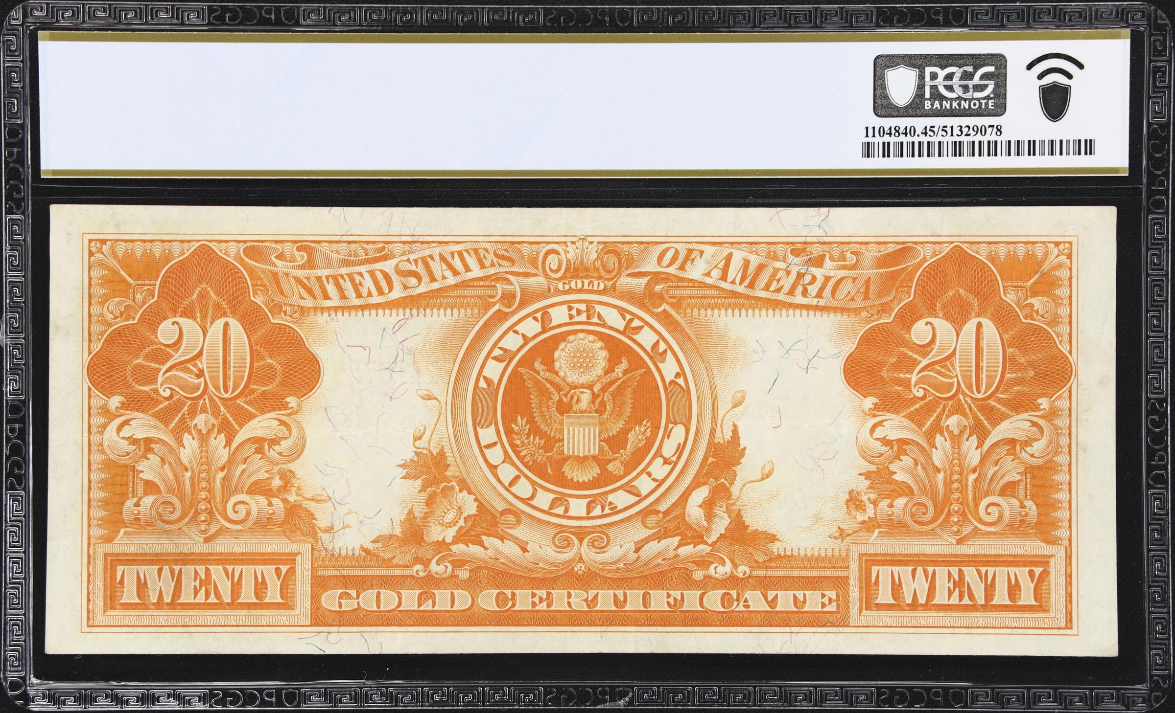 image for: Fr. 1184. 1906 $20 Gold Certificate. PCGS Banknote Choice Extremely Fine 45 PPQ.