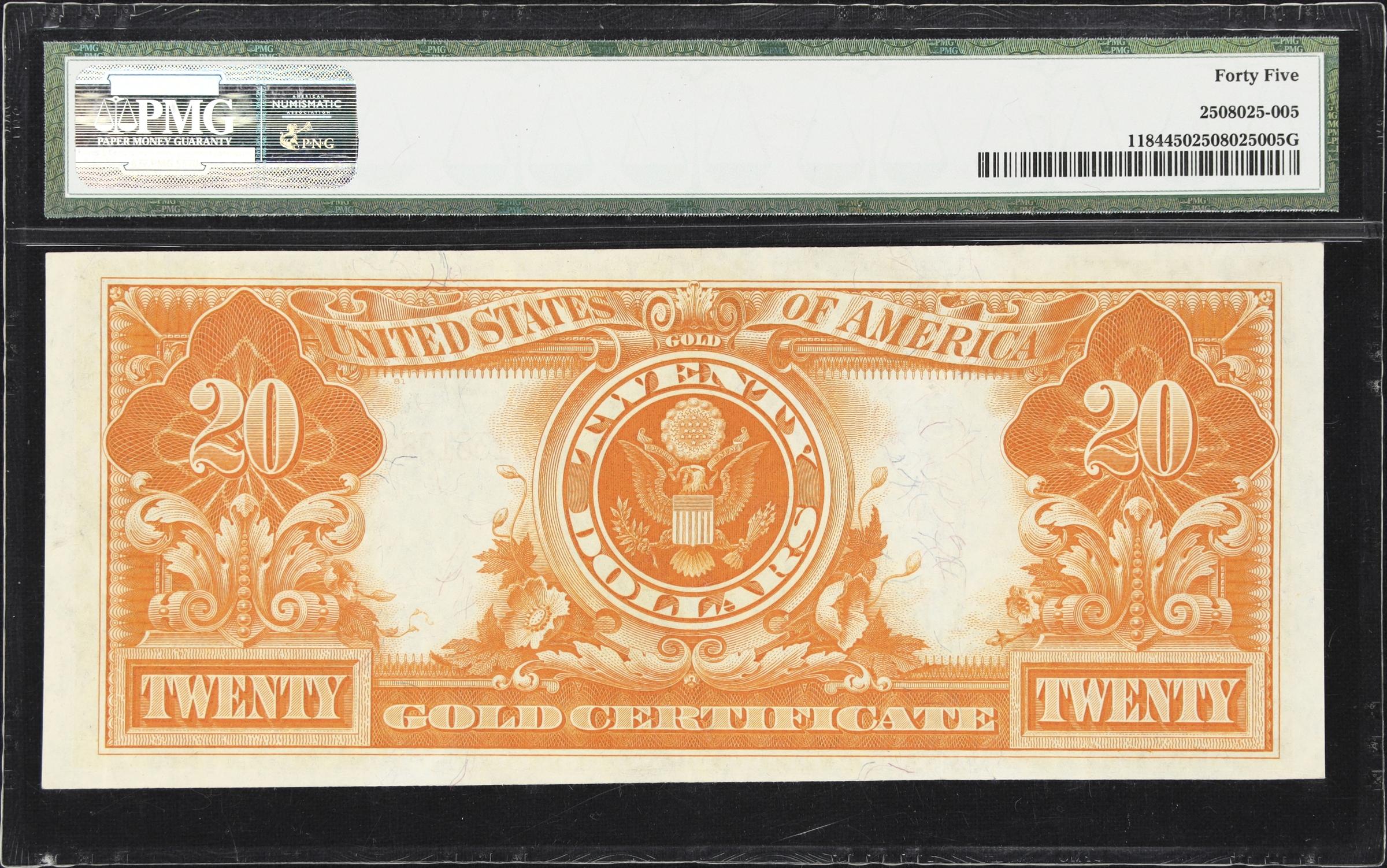 image for: Fr. 1184. 1906 $20 Gold Certificate. PMG Choice Extremely Fine 45.