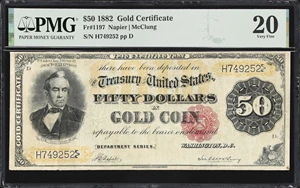 image for: Fr. 1197. 1882 $50 Gold Certificate. PMG Very Fine 20.