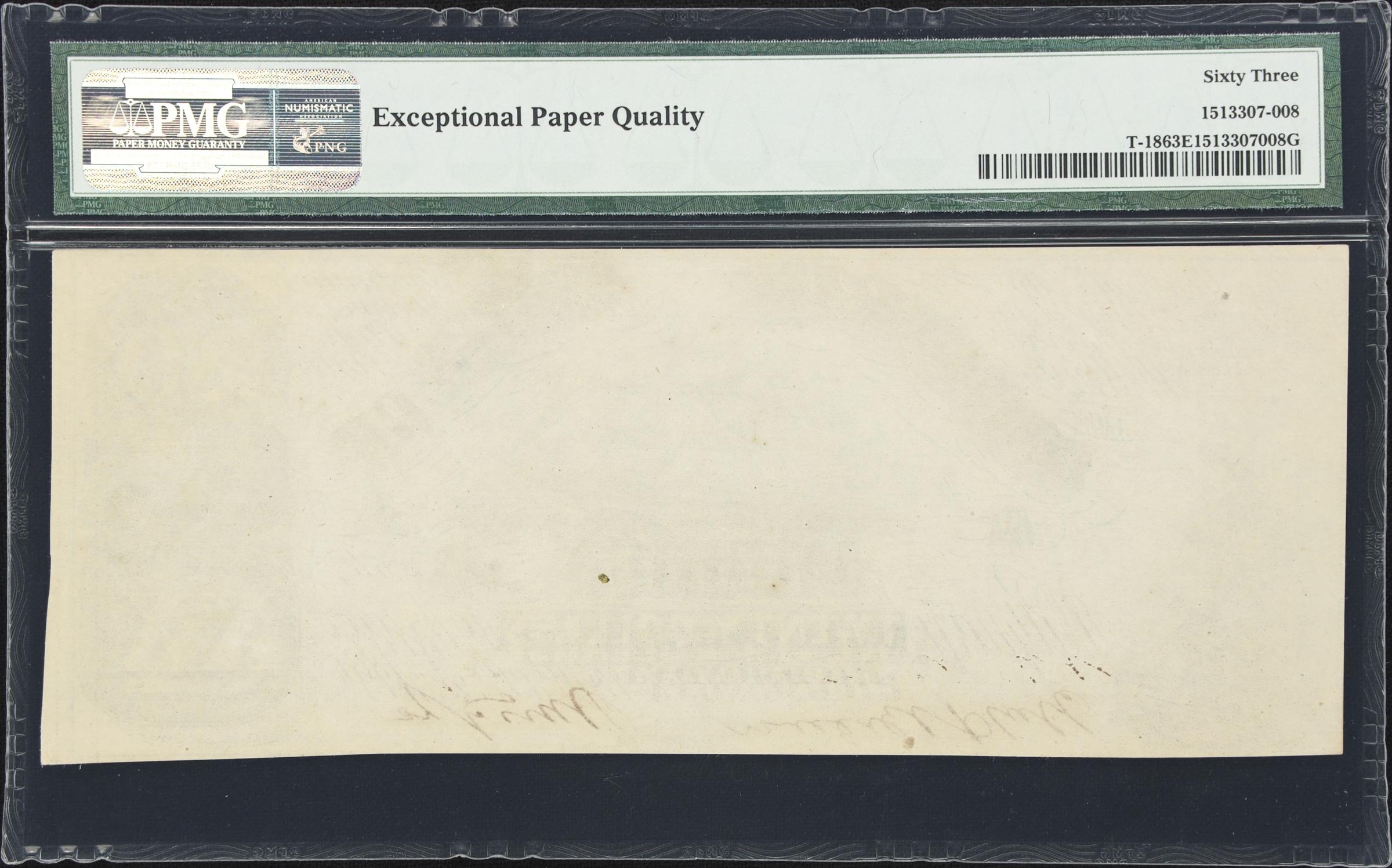 image for: T-18. Confederate Currency. 1861 $20. PMG Choice Uncirculated 63 EPQ.