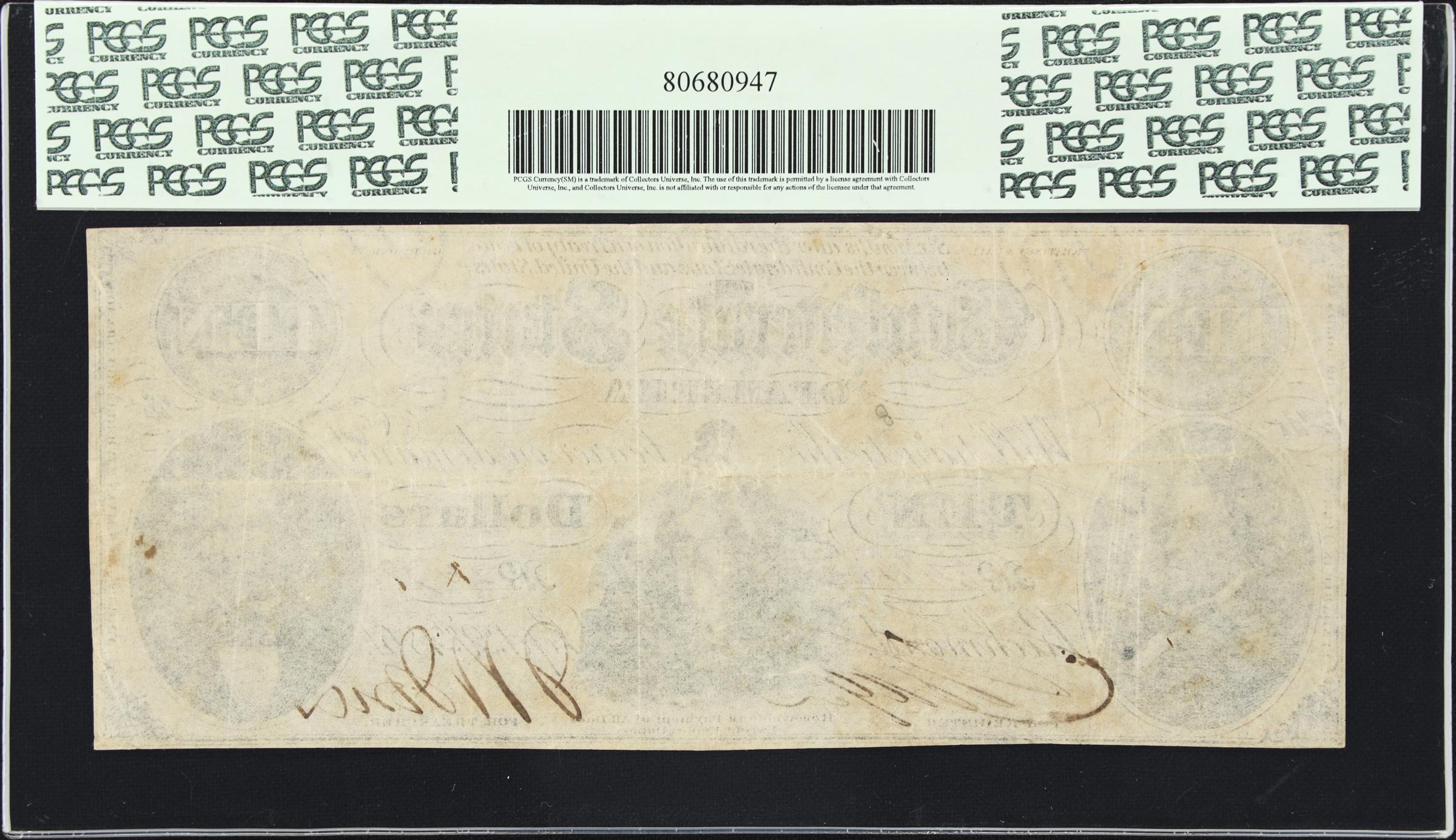 image for: T-25. Confederate Currency. 1861 $10. PCGS Currency Very Fine 25.