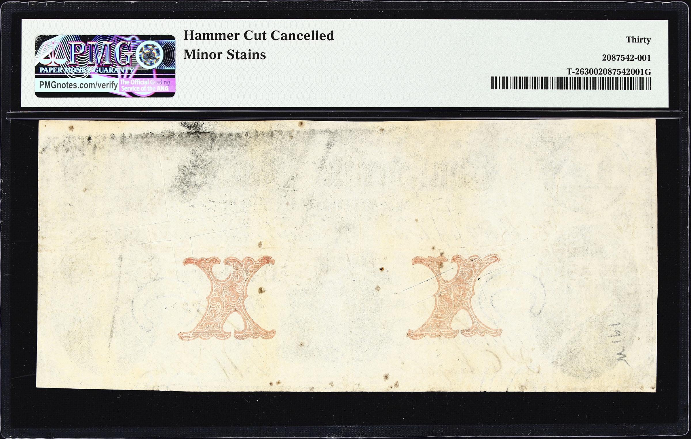 image for: T-26. Confederate Currency. 1861 $10. PMG Very Fine 30.