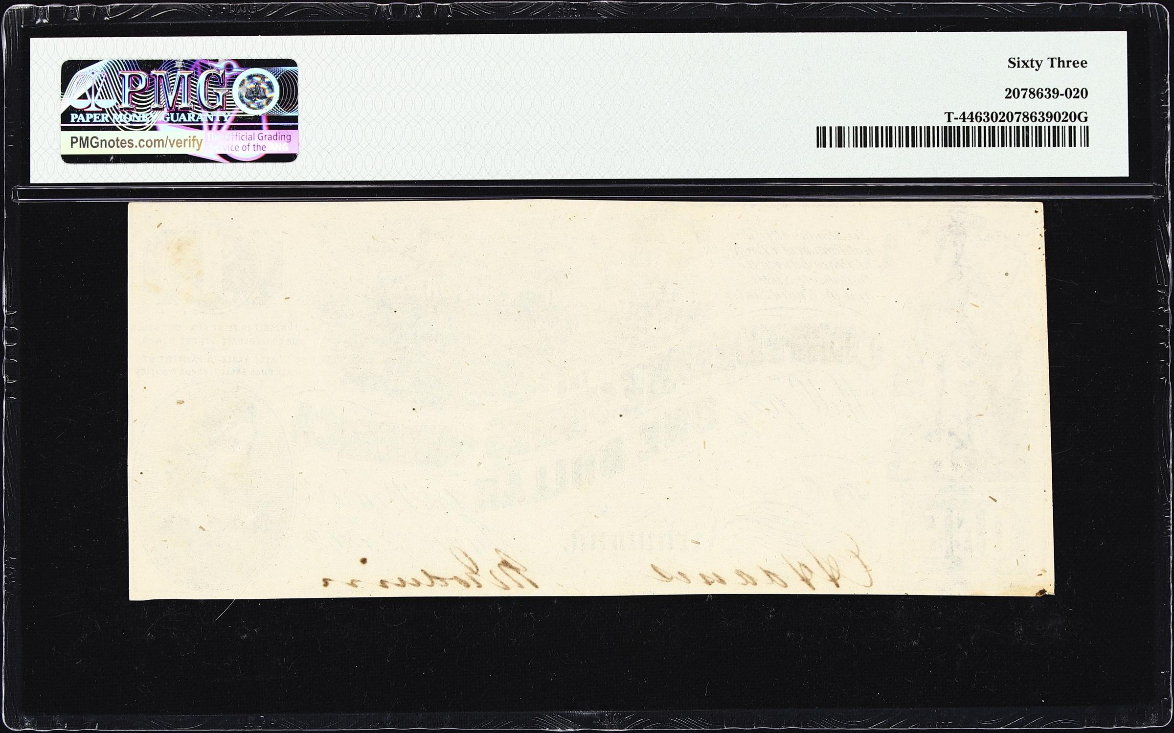 image for: T-44. Confederate Currency. 1862 $1. PMG Choice Uncirculated 63.