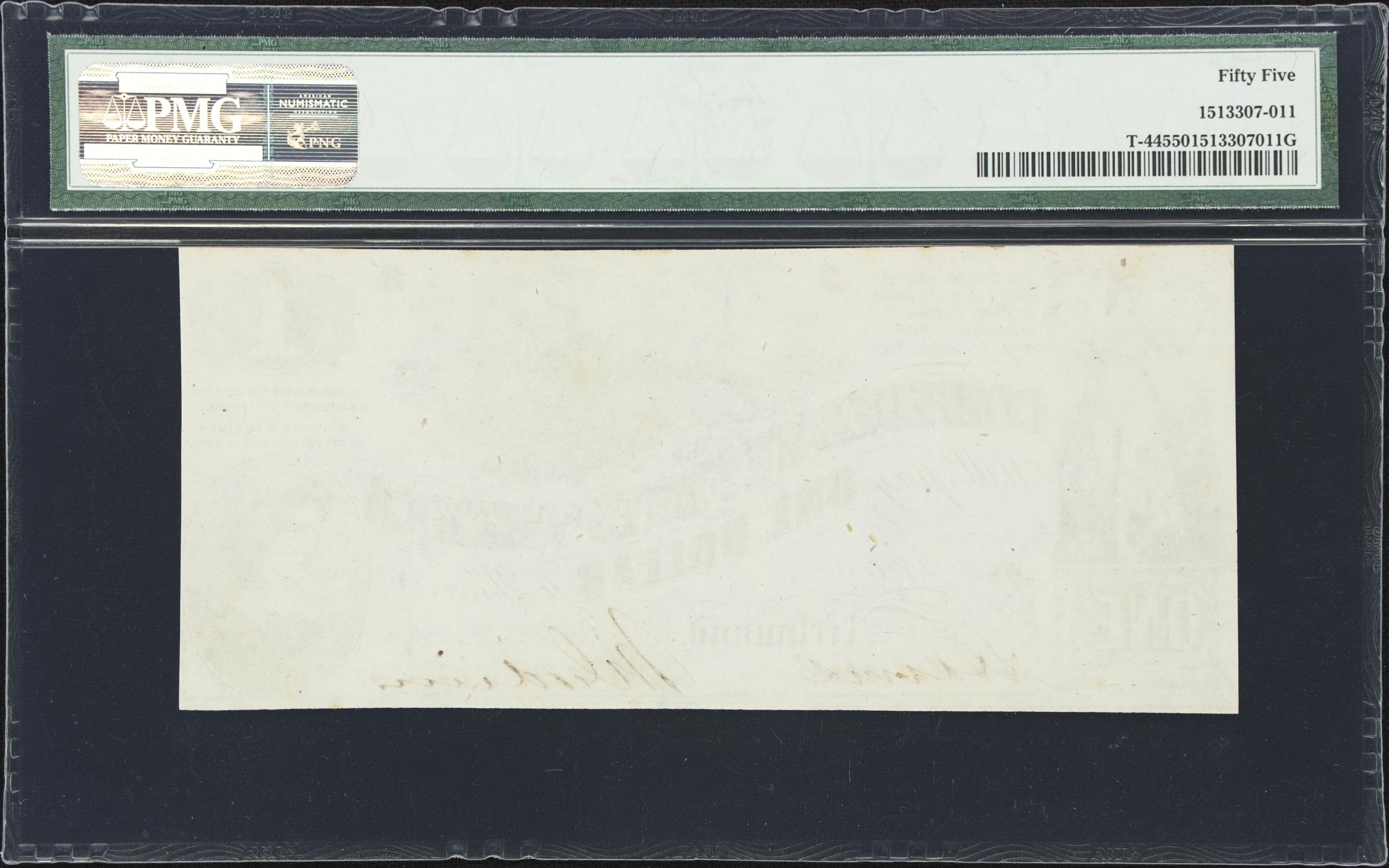 image for: T-44. Confederate Currency. 1862 $1. PMG About Uncirculated 55.