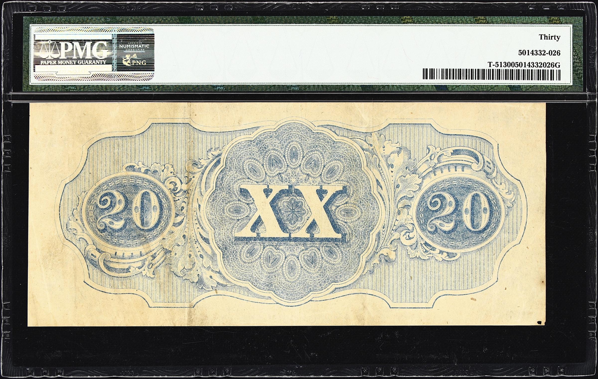 image for: T-51. Confederate Currency. 1862 $20. PMG Very Fine 30.