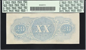 image for: T-58. Confederate Currency. 1863 $20. PCGS Currency About New 53.