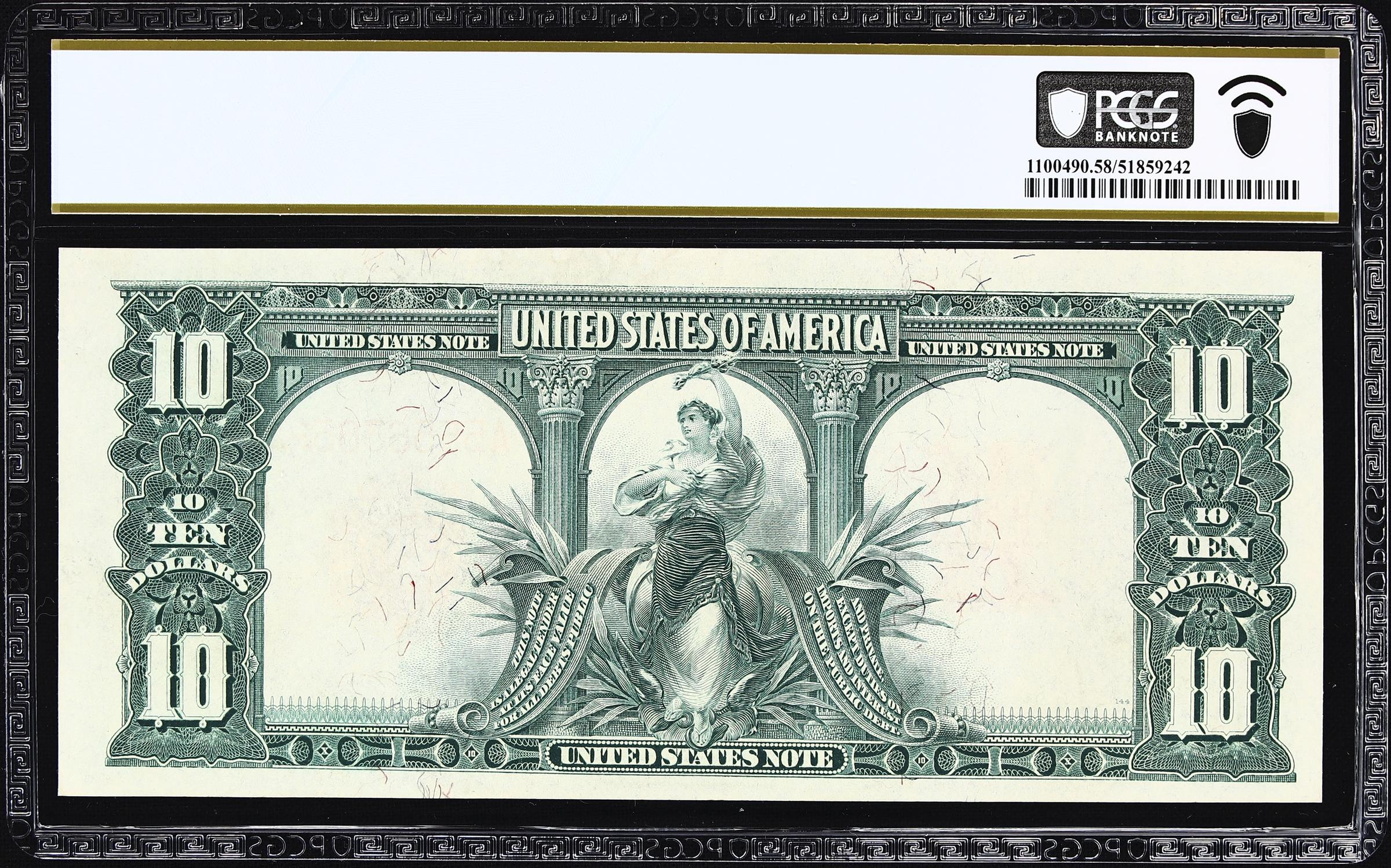 image for: Fr. 115. 1901 $10 Legal Tender Note. PCGS Banknote Choice About Uncirculated 58 PPQ.