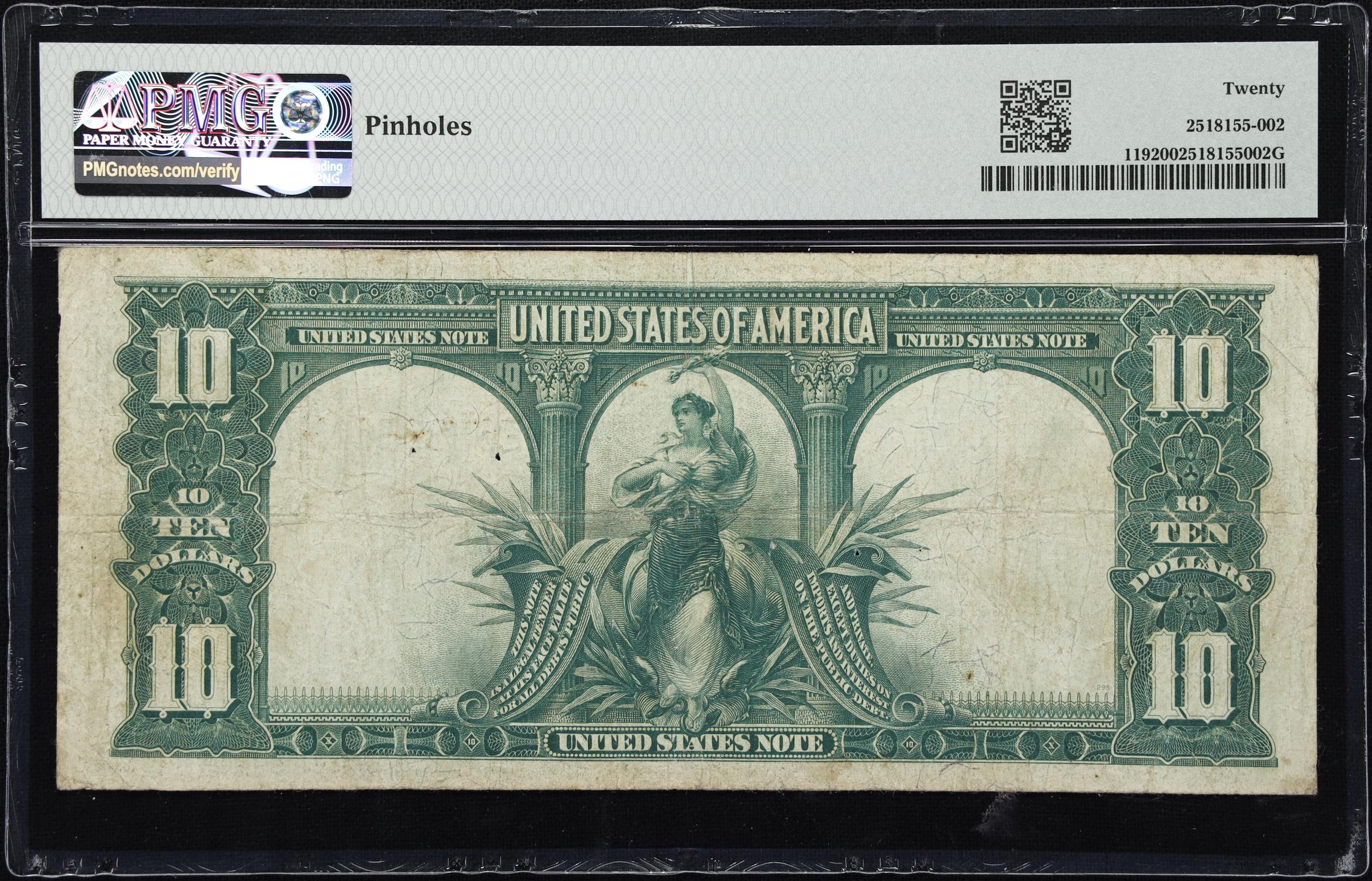 image for: Fr. 119. 1901 $10 Legal Tender Note. PMG Very Fine 20.