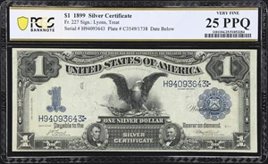 image for: Fr. 227. 1899 $1 Silver Certificate. PCGS Banknote Very Fine 25 PPQ.