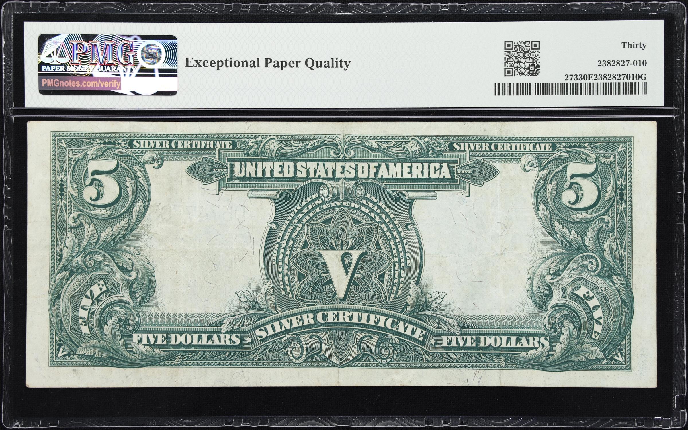 image for: Fr. 273. 1899 $5 Silver Certificate. PMG Very Fine 30 EPQ.