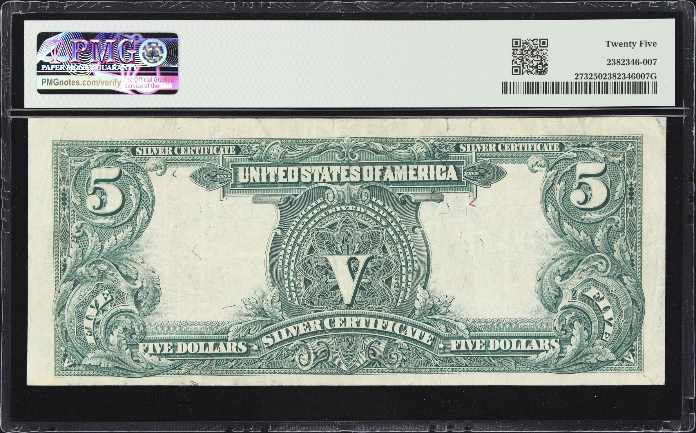 image for: Fr. 273. 1899 $5 Silver Certificate. PMG Very Fine 25.