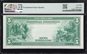 image for: Fr. 783. 1918 $5 Federal Reserve Bank Note. Philadelphia. PMG Choice About Uncirculated 58 EPQ.