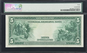 image for: Fr. 848*. 1914 $5 Federal Reserve Star Note. New York. PMG Extremely Fine 40.