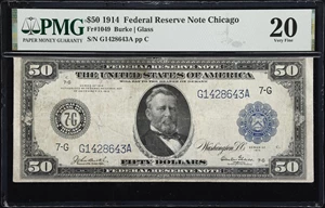 image for: Fr. 1049. 1914 $50 Federal Reserve Note. Chicago. PMG Very Fine 20.
