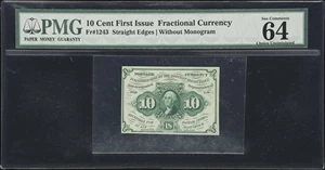 image for: Fr. 1243. 10 Cents. First Issue. PMG Choice Uncirculated 64 EPQ.
