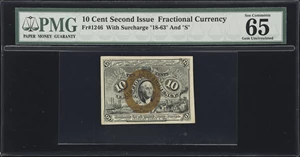 image for: Fr. 1246. 10 Cents. Second Issue. PMG Gem Uncirculated 65 EPQ.