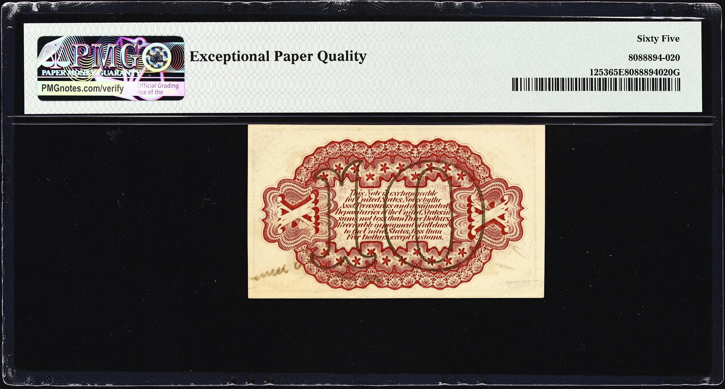 image for: Fr. 1253. 10 Cents. Third Issue. PMG Gem Uncirculated 65 EPQ.