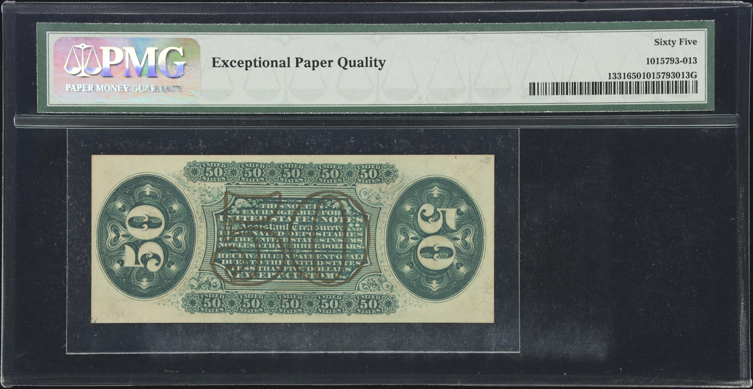 image for: Fr. 1331. 50 Cents. Third Issue. PMG Gem Uncirculated 65 EPQ.