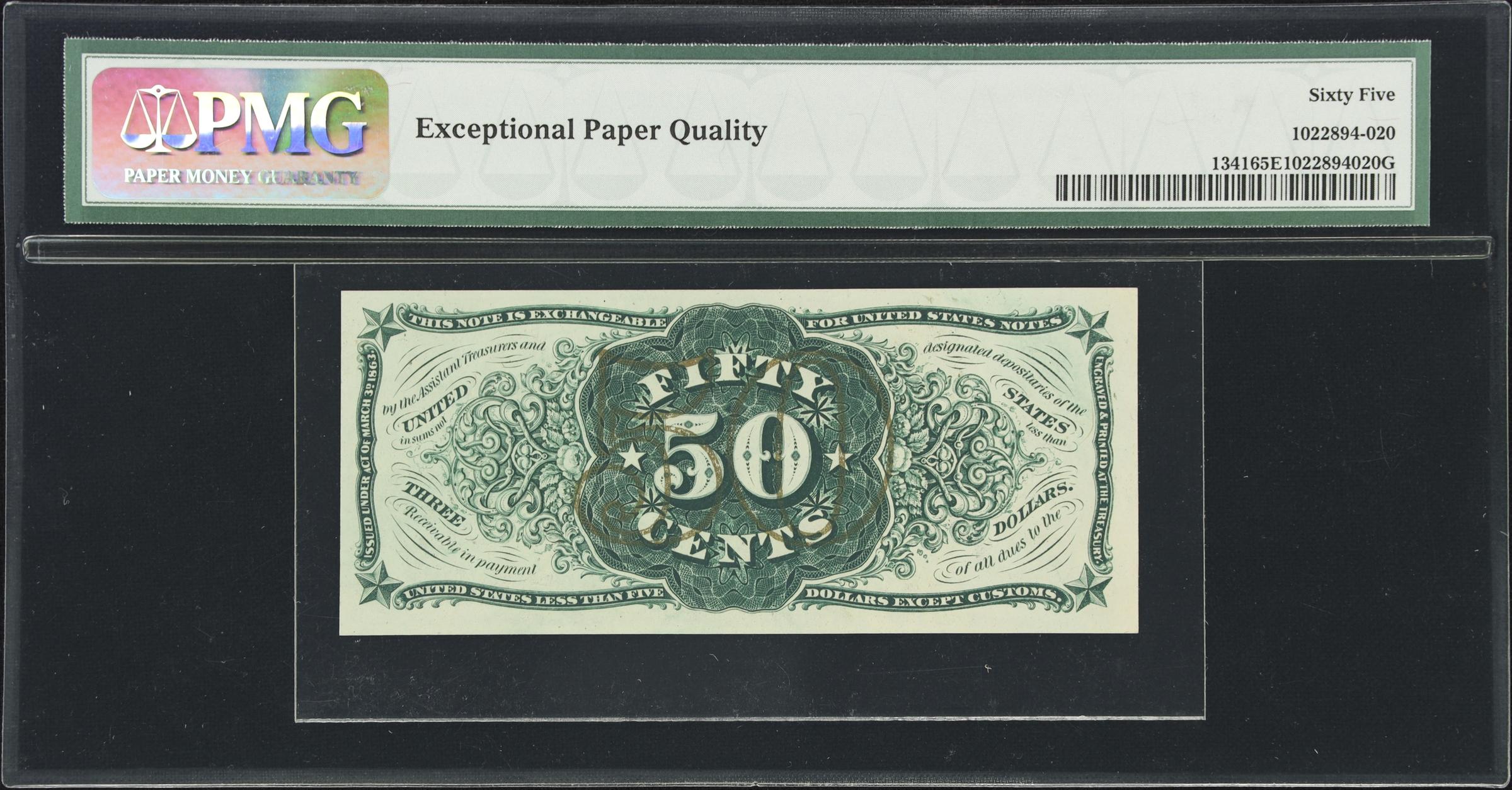 image for: Fr. 1341. 50 Cents. Third Issue. PMG Gem Uncirculated 65 EPQ.