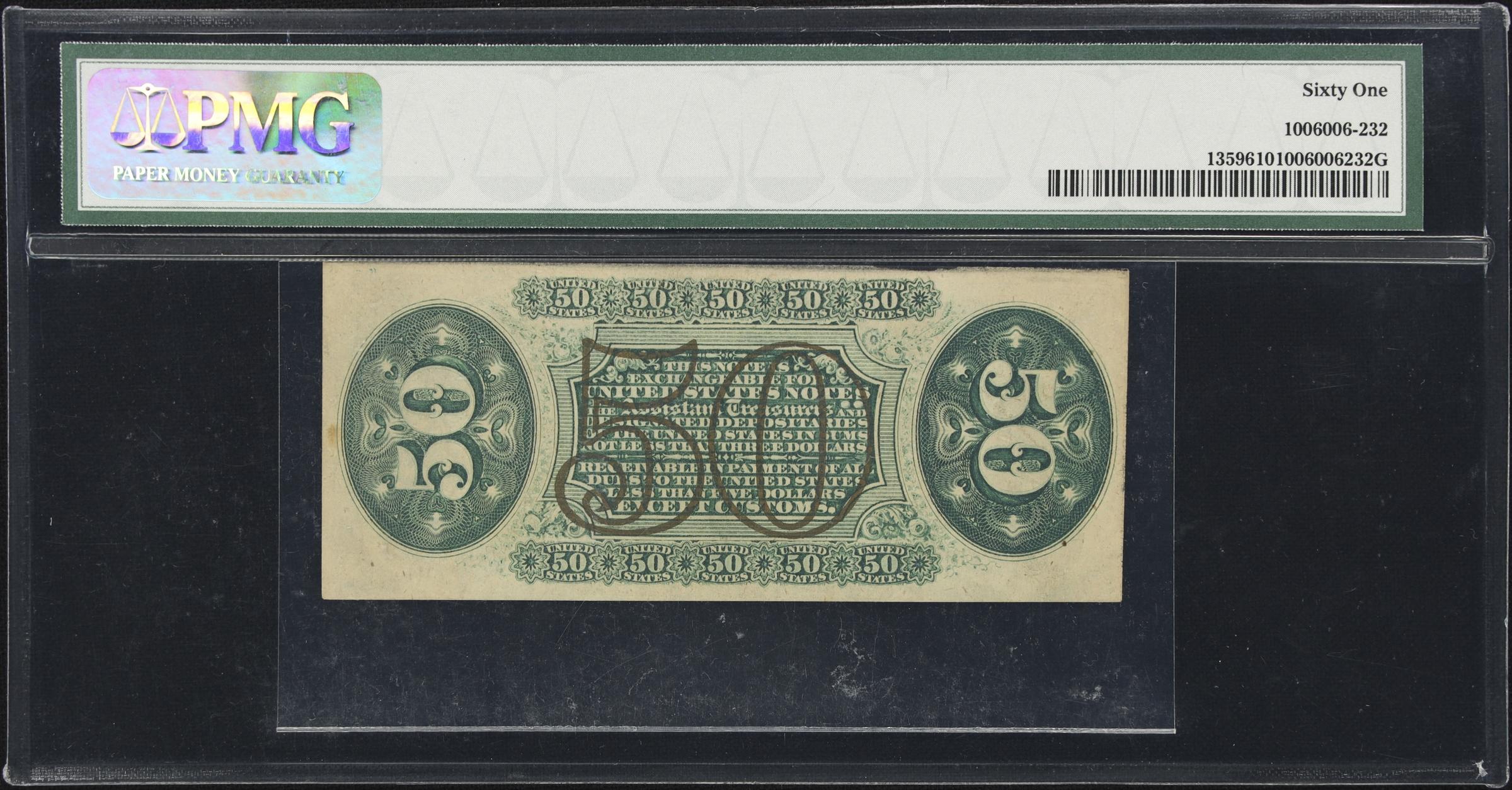 image for: Fr. 1359. 50 Cents. Third Issue. PMG Uncirculated 61.