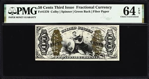 image for: Fr. 1370. 50 Cents. Third Issue. PMG Choice Uncirculated 64 EPQ.