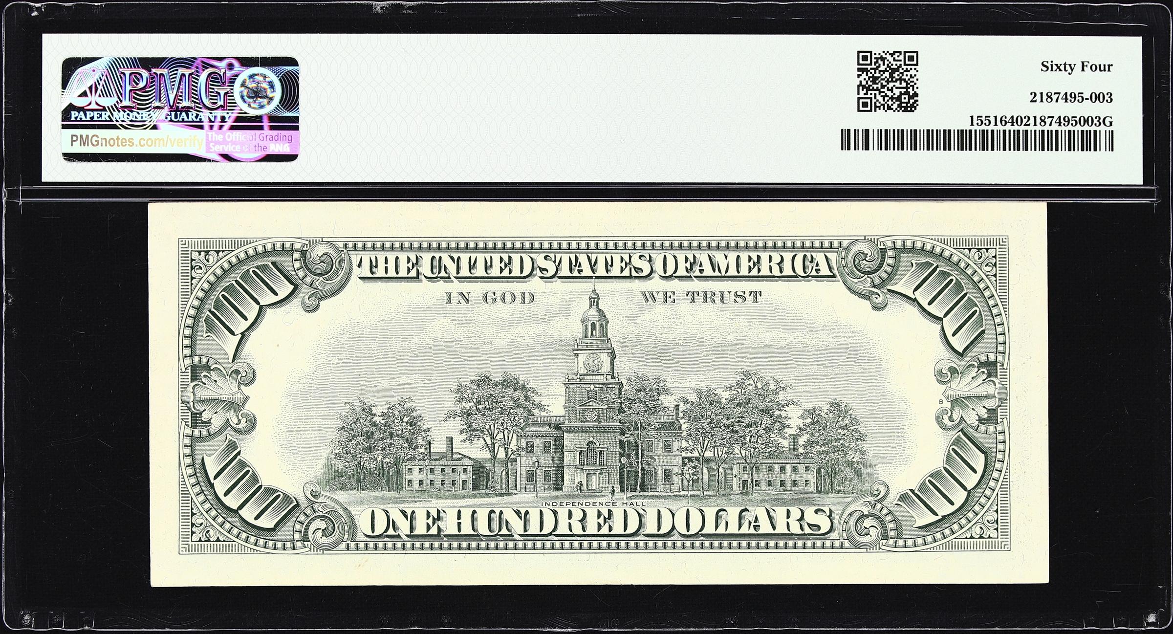 image for: Fr. 1551. 1966A $100 Legal Tender Note. PMG Choice Uncirculated 64.