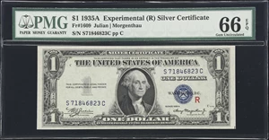 image for: Fr. 1609. 1935A $1 Silver Certificate. (R) Experimental. PMG Gem Uncirculated 66 EPQ.