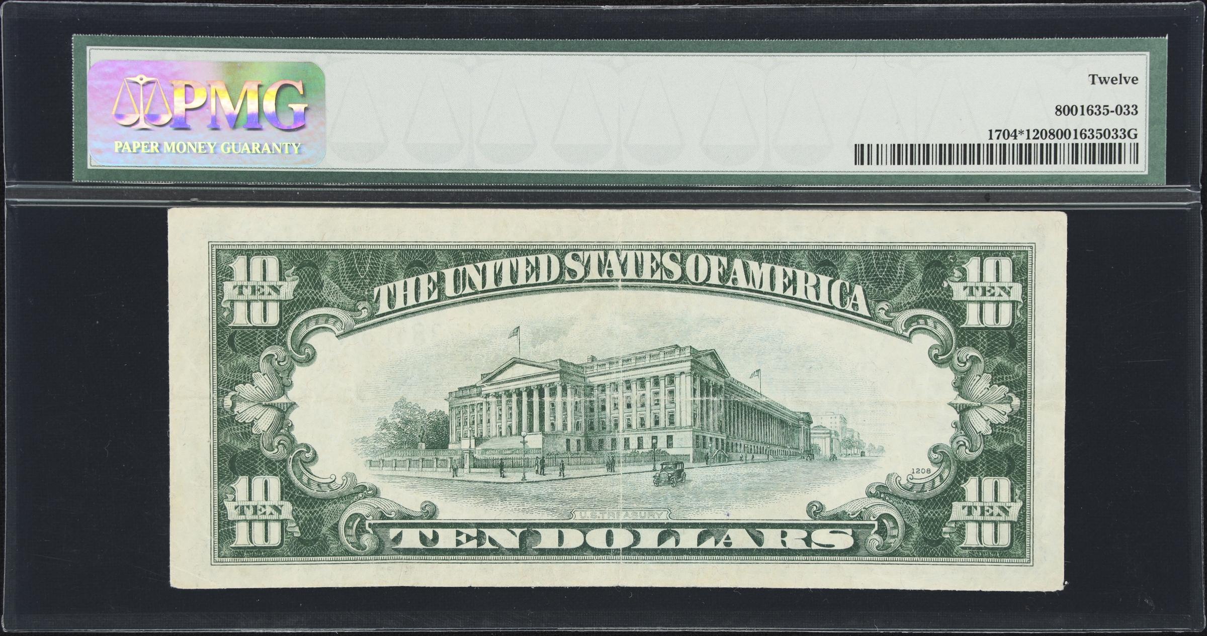 image for: Fr. 1704*. 1934C $10 Silver Certificate Star Note. PMG Fine 12.