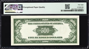 image for: Fr. 2202-F. 1934A $500 Federal Reserve Note. Atlanta. PMG Choice About Uncirculated 58 EPQ.