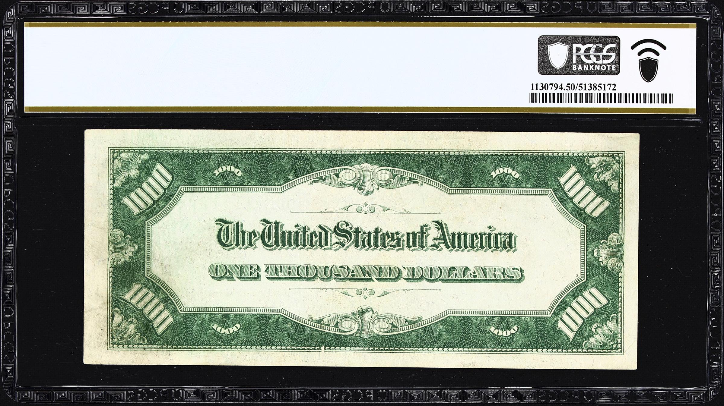 image for: Fr. 2211-D. 1934 Light Green Seal $1000 Federal Reserve Note. Cleveland. PCGS Banknote About Uncirculated 50.