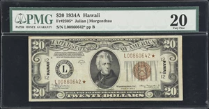 image for: Fr. 2305*. 1934A $20 Hawaii Emergency Star Note. PMG Very Fine 20.