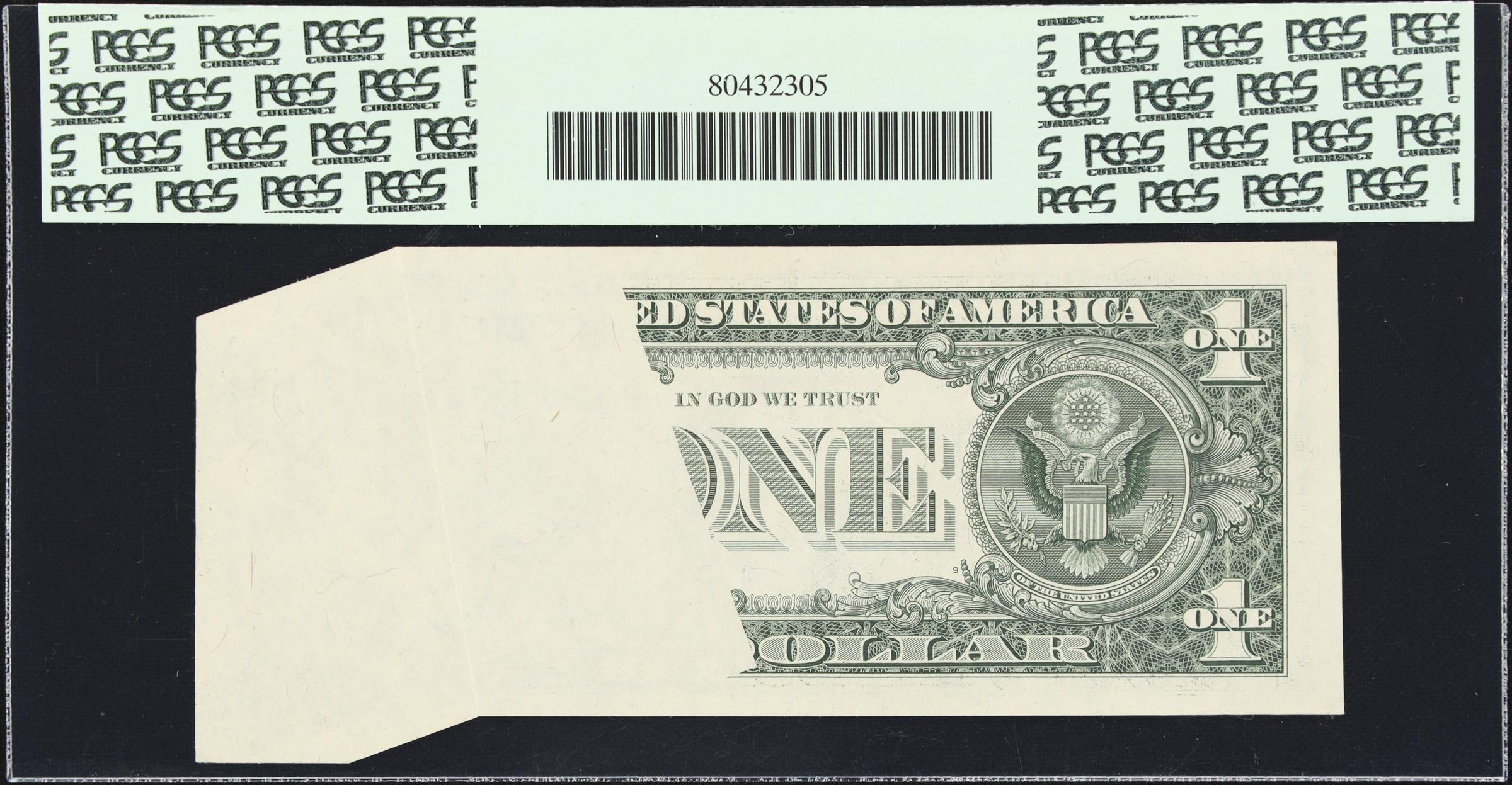 image for: Fr. 1911-B. 1981 $1 Federal Reserve Note. New York. PCGS Currency Choice About New 55. Fold Over Error.