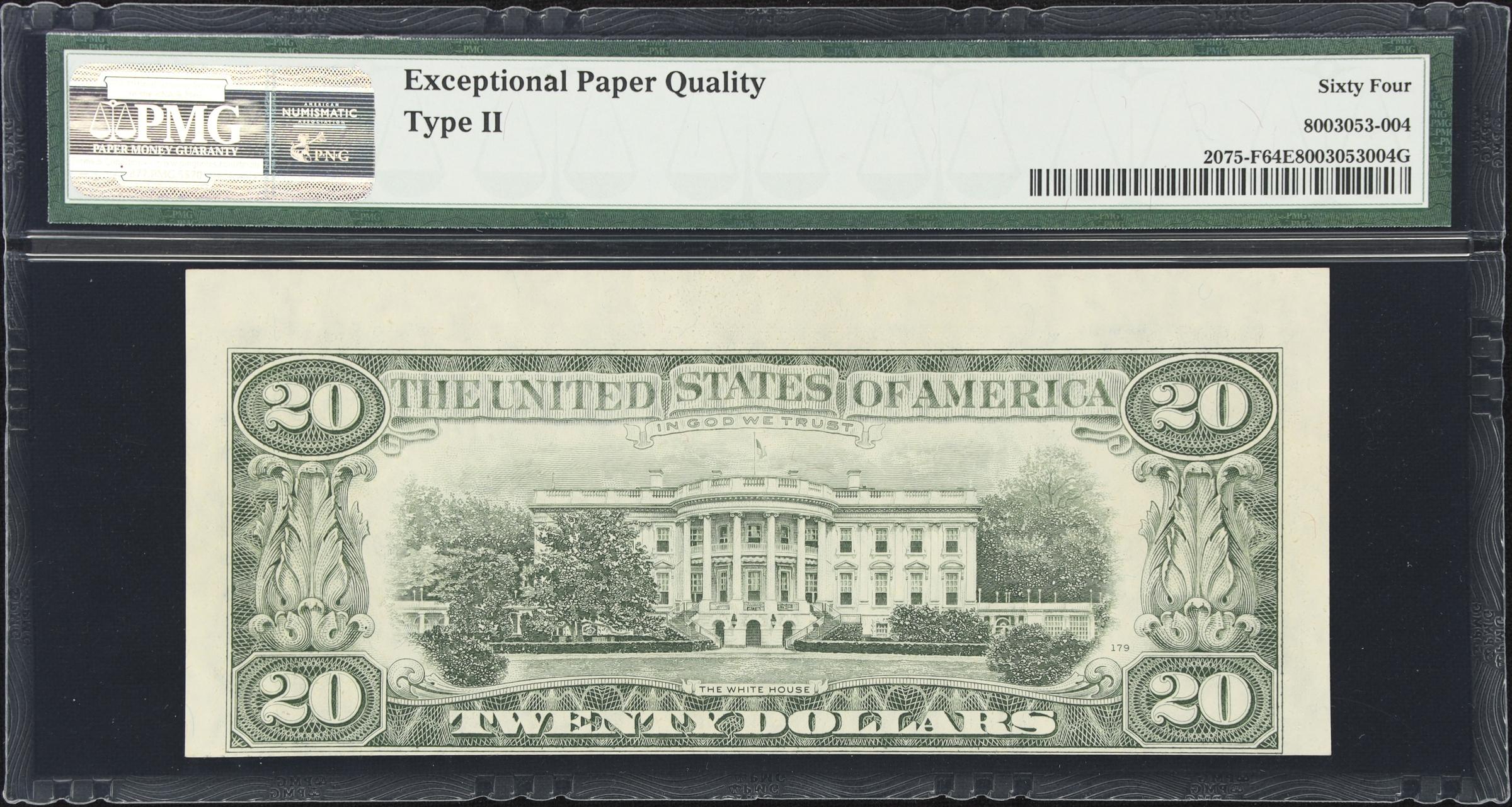 image for: Fr. 2075-F. 1985 $20 Federal Reserve Note. Atlanta. PMG Choice Uncirculated 64 EPQ. Inverted Overprint Error.