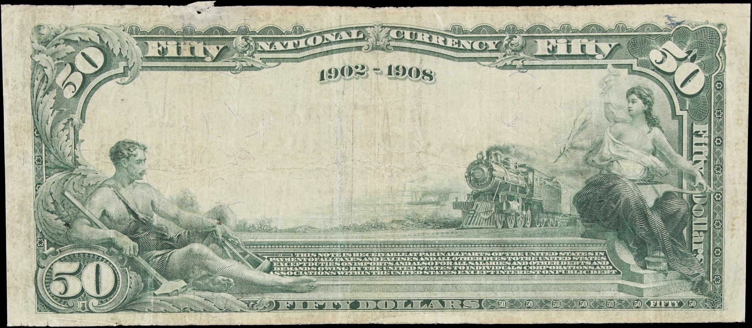 image for: Aurora, Illinois. $50 1902 Date Back. Fr. 669. Merchants NB. Charter #3854. Very Fine.