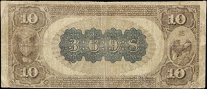image for: Chicago, Illinois. $10 1882 Brown Back. Fr. 482. Fort Dearborn NB. Charter #3698. Fine.