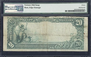 image for: Odell, Illinois. $20 1902 Plain Back. Fr. 653. Farmers NB. Charter #9624. PMG Choice Fine 15 Net. Rust, Edge Damage.