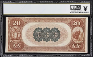 image for: New York, New York. 1882 Brown Back $20 Fr. 494. NB of Commerce. Charter #733. PCGS Banknote Choice Very Fine 35.