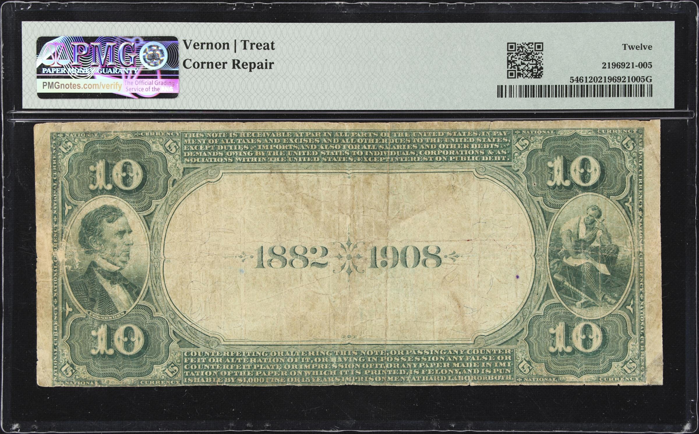 image for: Norman, Oklahoma. $10 1882 Date Back. Fr. 546. First NB. Charter #5248. PMG Fine 12.