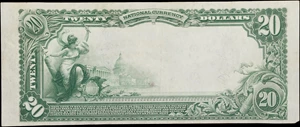 image for: Knoxville, Tennessee. $20 1902 Plain Back. Fr. 654. East Tennessee NB. Charter #2049. Extremely Fine to About Uncirculated.