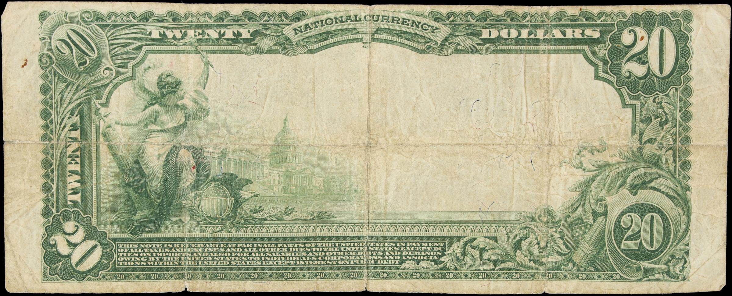 image for: Hillsboro, Texas. $20 1902 Plain Back. Fr. 647. Citizens NB. Charter #4900. Very Fine.