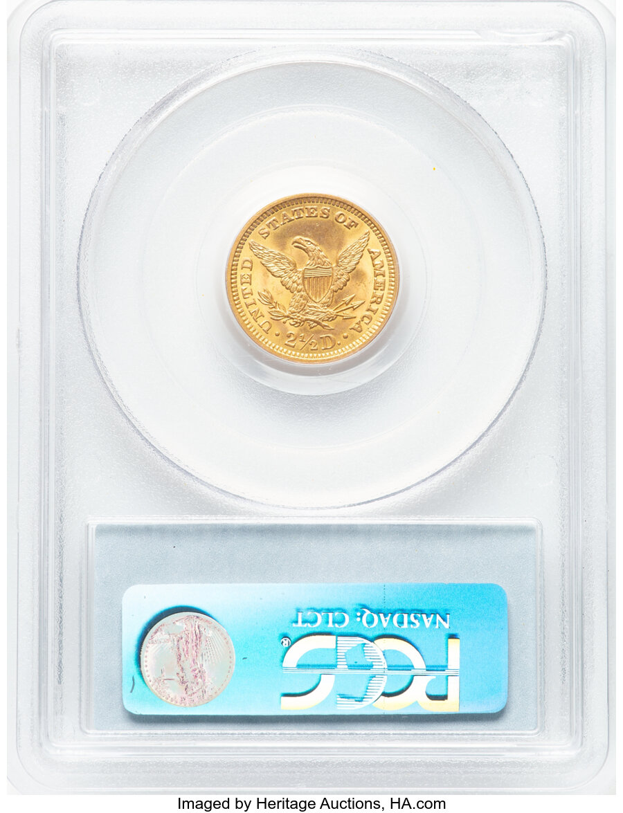1907 $2 1/2 MS67 PCGS. Mintage 336,200. ...