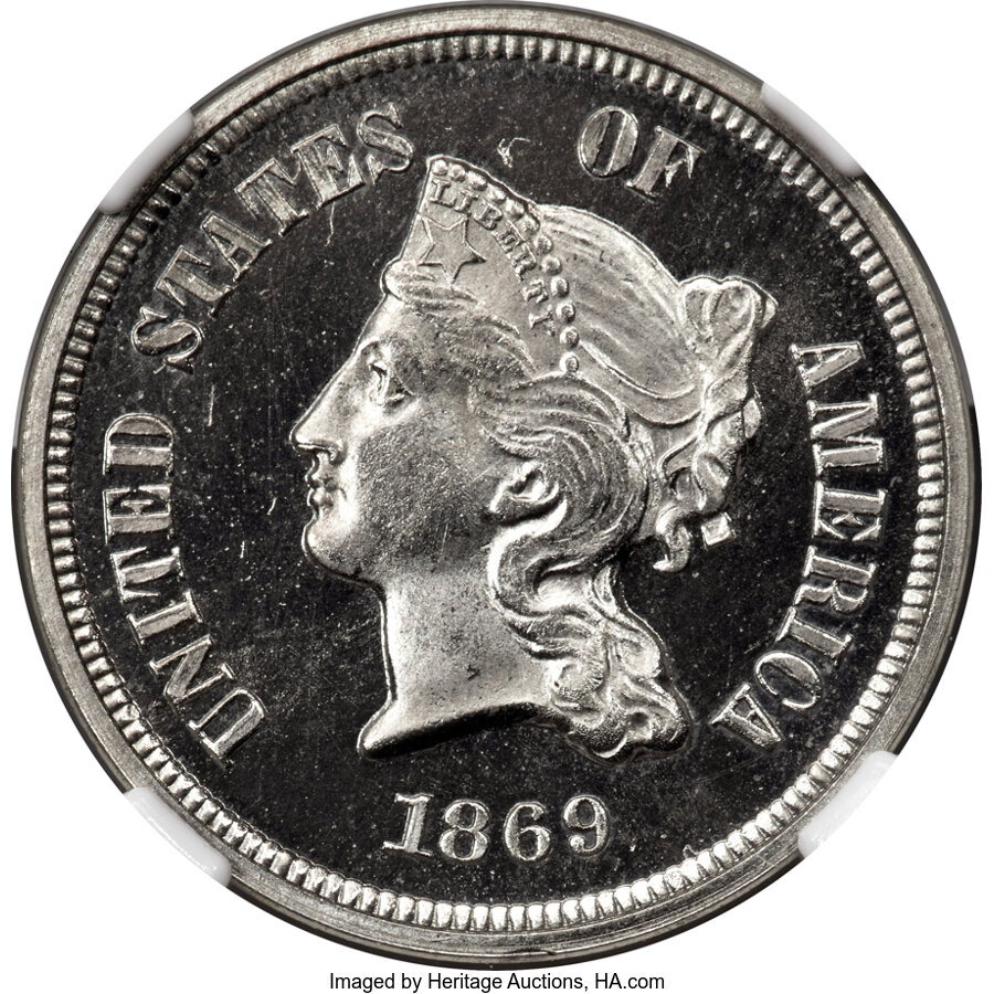 image for: 1869 5C Five Cent, Judd-684, Pollock-763, R.5, PR66 Cameo NGC....