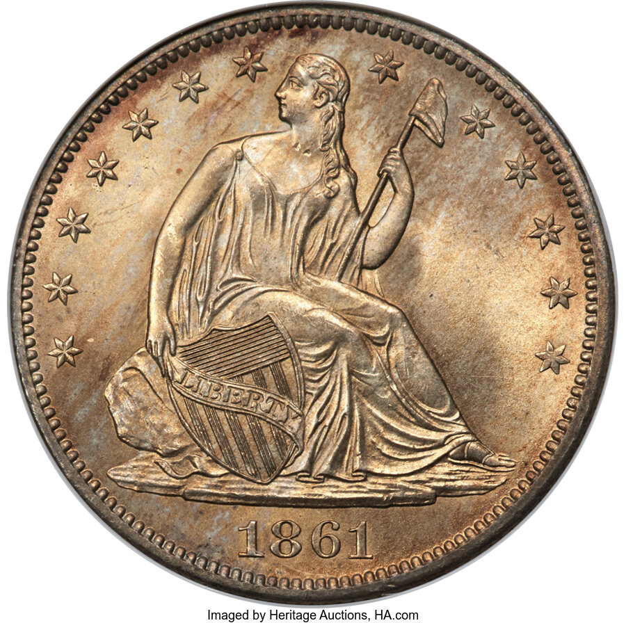 image for: 1861-O 50C WB-101, Die Pair 2, R.5, MS66 NGC....