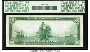 image for: Fr. 1020a $50 1914 Red Seal Federal Reserve Note PCGS Apparent Very Fine 25....